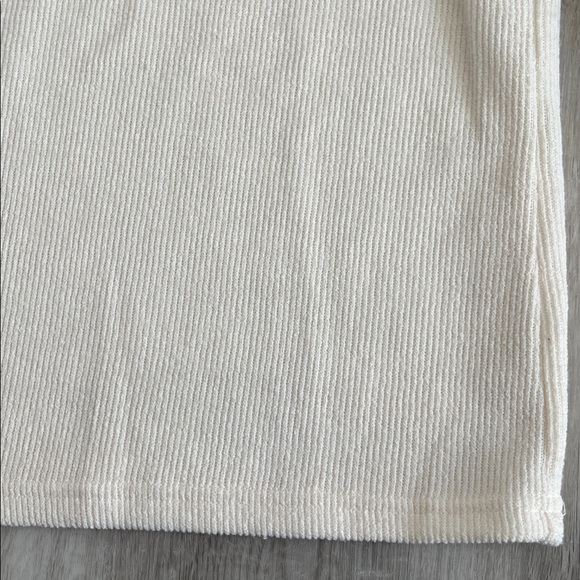 THML Denim Patchwork Puff Sleeve Top Short Long Sleeve White Blue Women L Cotton - Picture 8 of 12